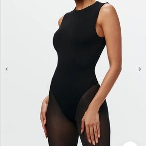 Naked Wardrobe Sleeveless Black One-Piece Bodysuit Size XS
